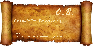 Ottmár Barakony névjegykártya